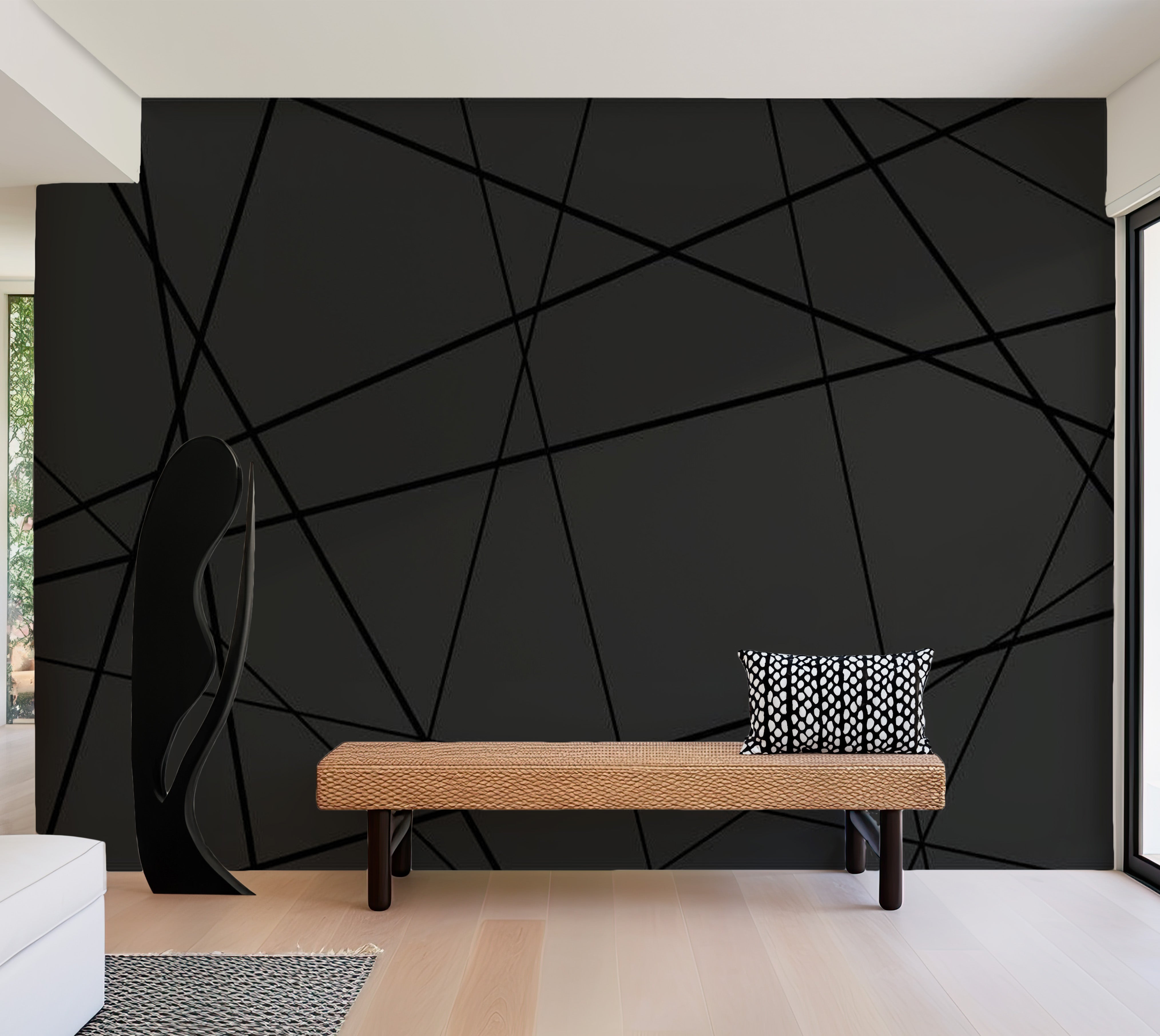 Abstract Wallpaper Wall Mural - Dark Intersection 39"Wx27"H