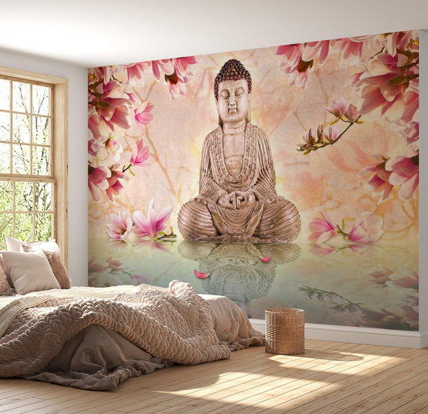 Zen Wallpaper Wall Mural - Buddha And Magnolia
