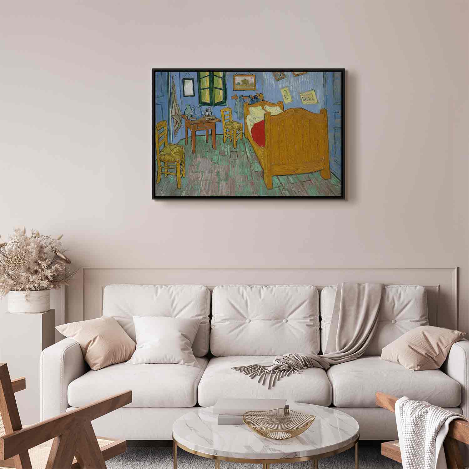 Floating Framed Canvas Art - The Bedroom - Vincent Van Gogh