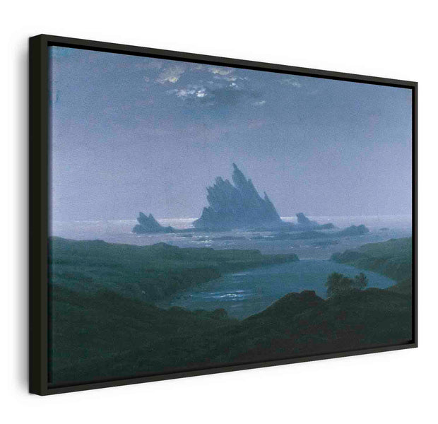 Floating Framed Canvas Art - Cliff Reef on the Beach - Caspar David Friedrich