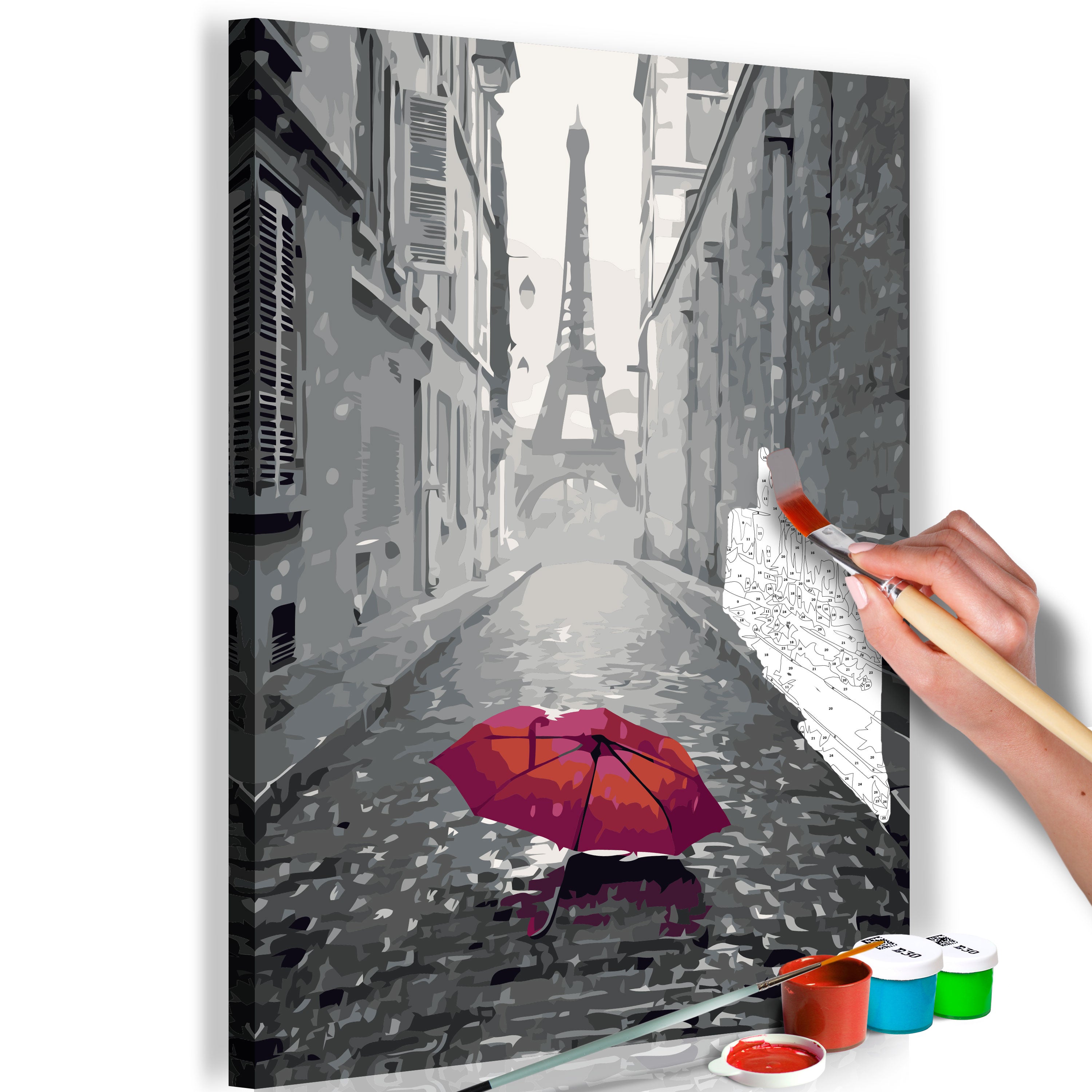 Paint By Numbers Kit - Paris Red Umbrella