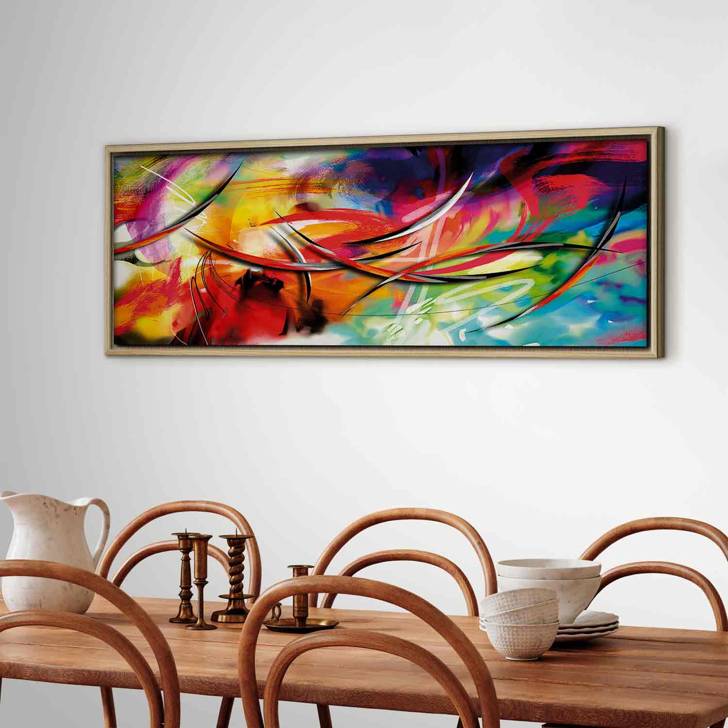 Floating Framed Canvas Art - Dance of the rainbow