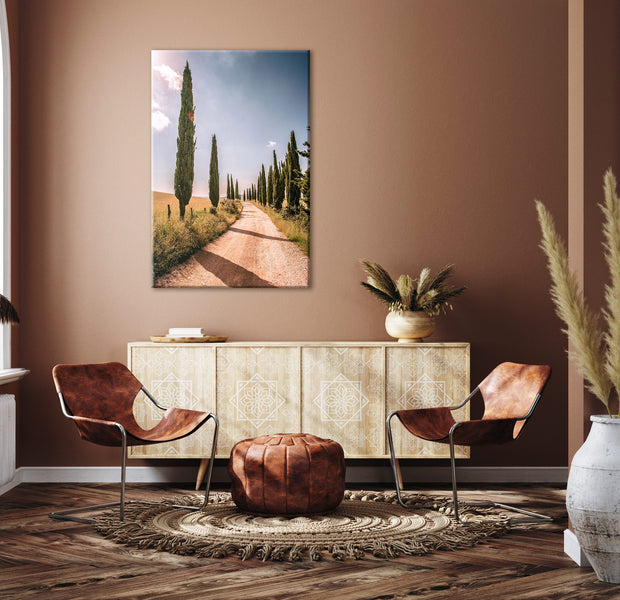 Landscape Canvas Wall Art - Italian cypresses