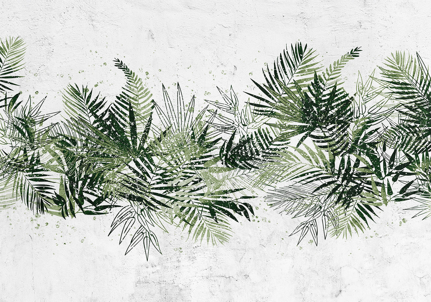 Botanical Wallpaper Wall Mural - Jungle Tropical Leaves