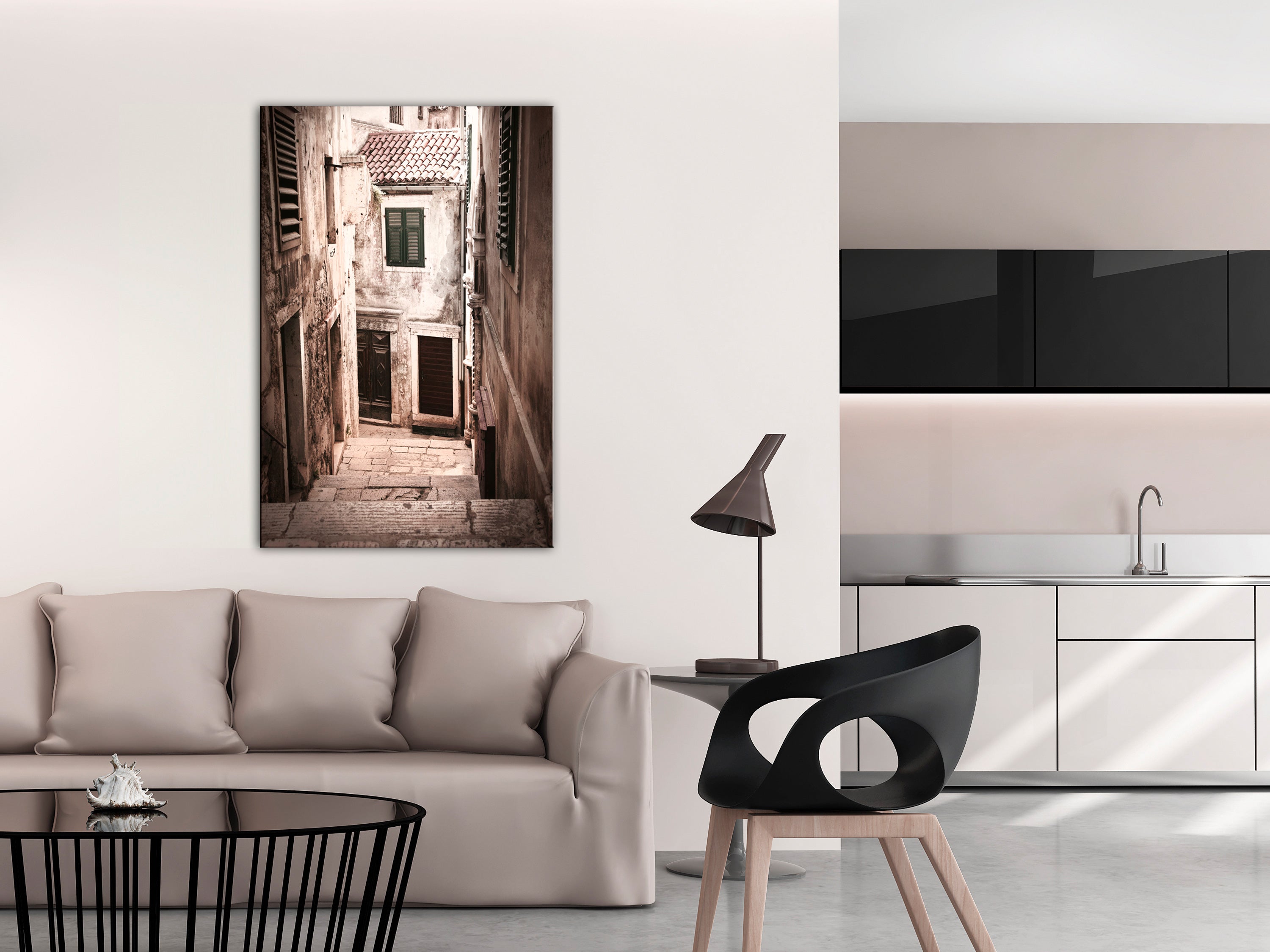 City Canvas Wall Art - Retro Alley