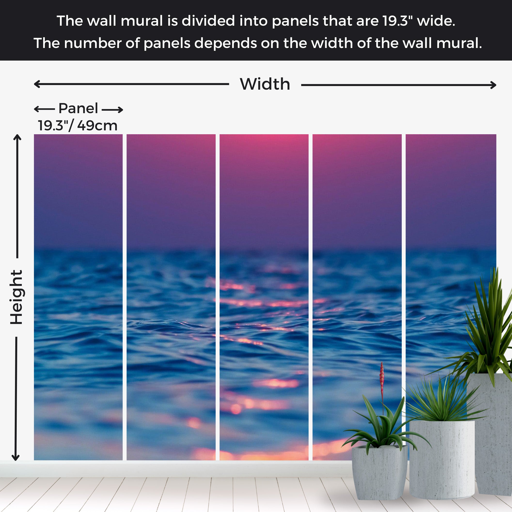 Peel & Stick Ocean Wall Mural - Vibrant Sea in Gradients