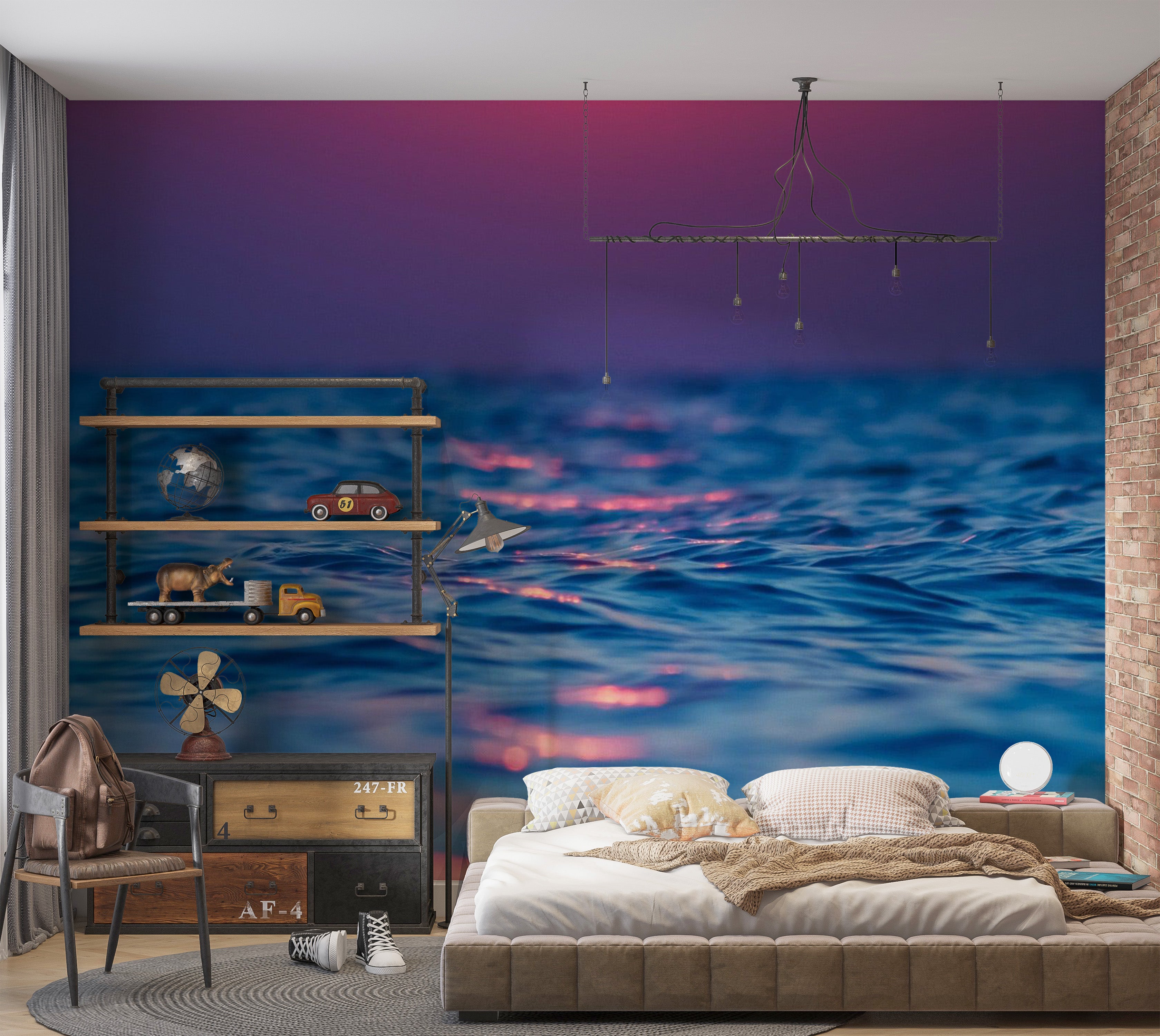 Peel & Stick Ocean Wall Mural - Vibrant Sea in Gradients