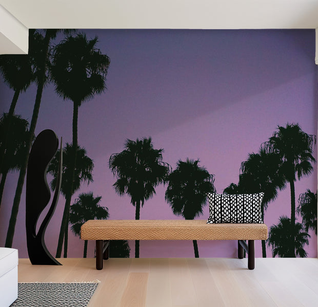 Peel & Stick Tropical Wall Mural - Purple Sunset