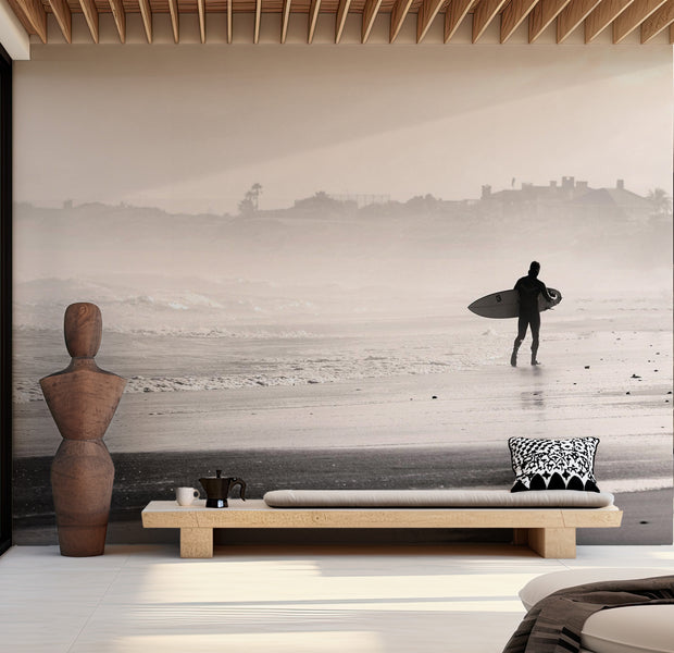 Peel & Stick Beach Wall Mural - Surfer by the Ocean