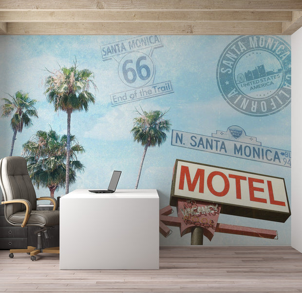 Peel & Stick Tropical Wall Mural - Santa Monica Collage