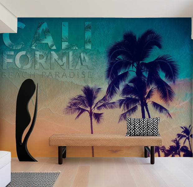 Peel & Stick Beach Wall Mural - Tropical California Beach
