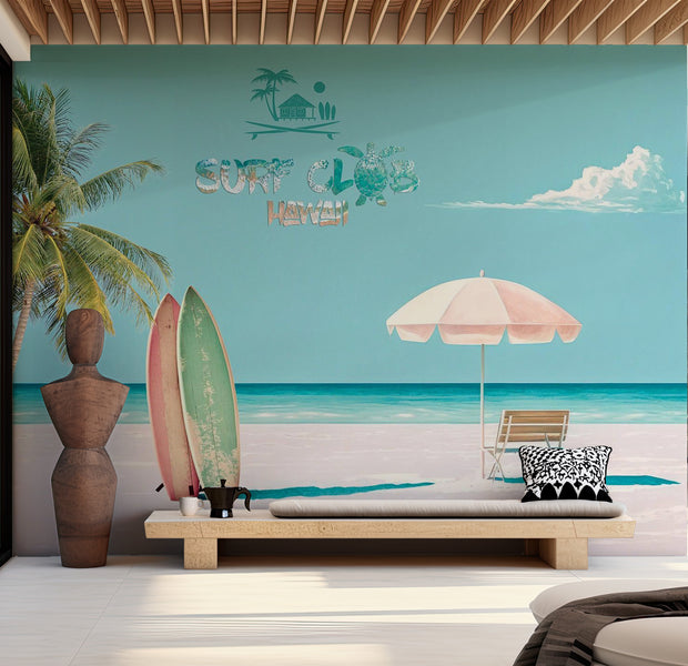 Peel & Stick Tropical Wall Mural - Surf Club Hawaii
