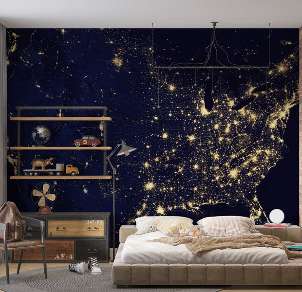 Peel & Stick Space Wall Mural - United States From Space