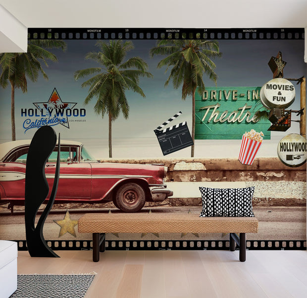 Peel & Stick Americana Wall Mural - On the Road to Hollywood