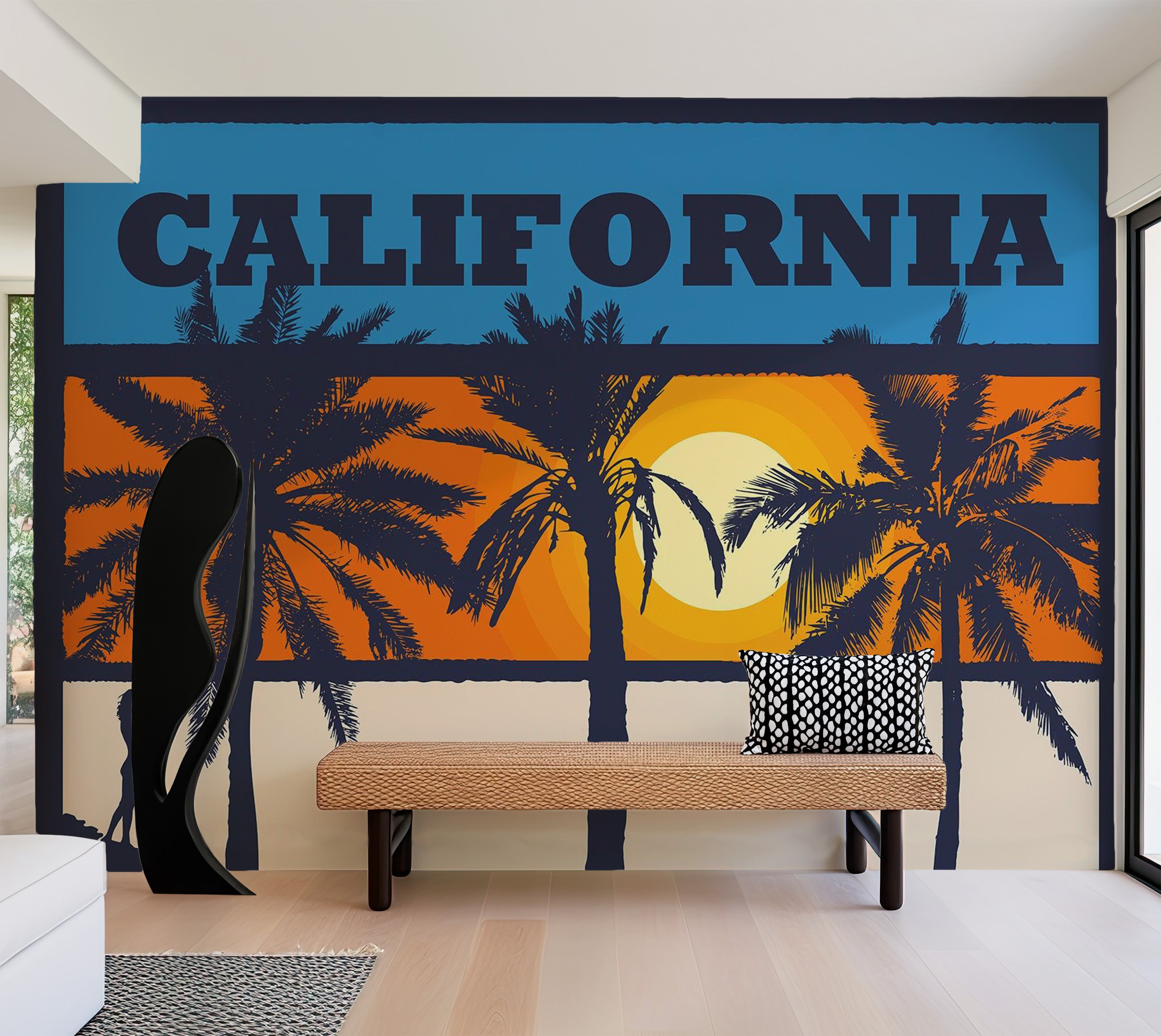Peel & Stick Tropical Wall Mural - California Surfing