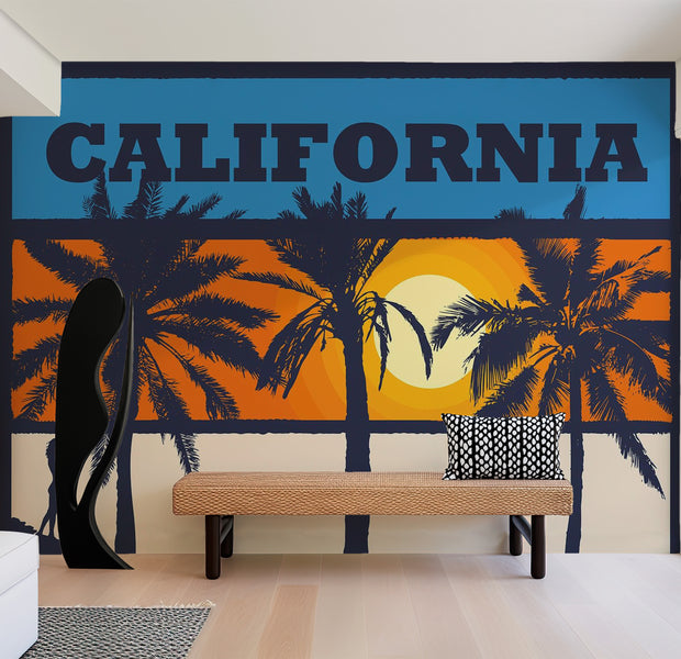 Peel & Stick Tropical Wall Mural - California Surfing