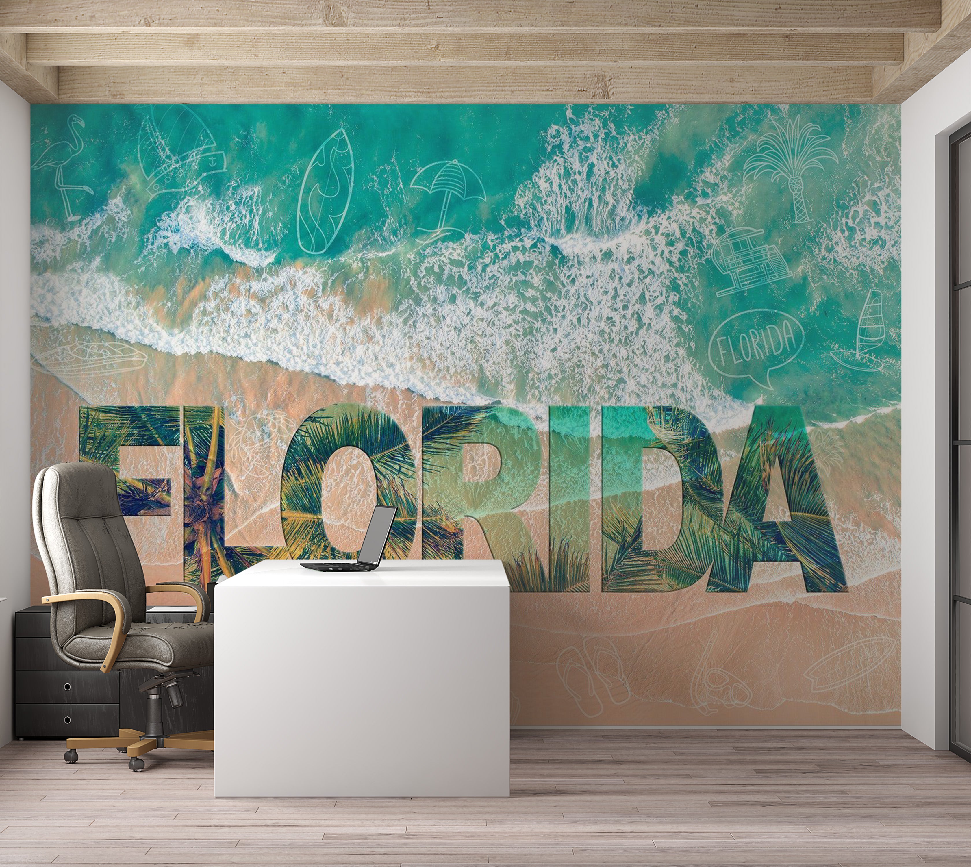Peel & Stick Tropical Wall Mural - Florida Beach