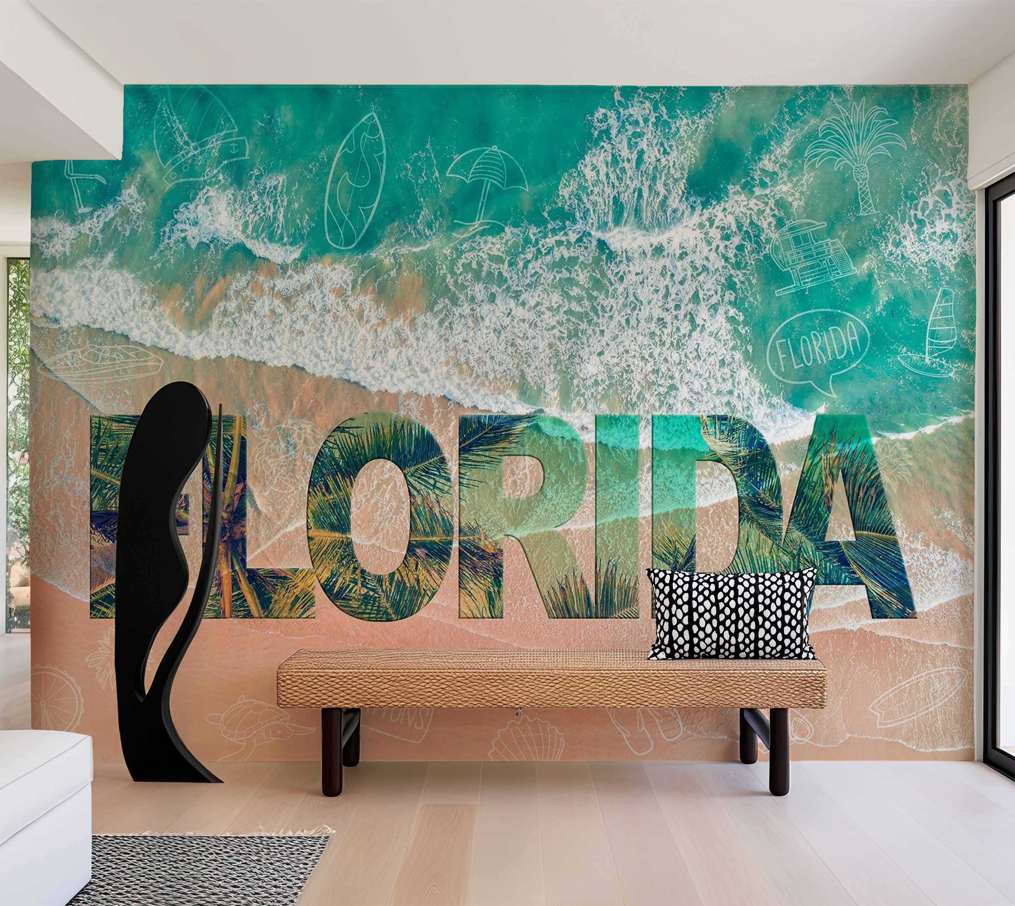 Peel & Stick Tropical Wall Mural - Florida Beach