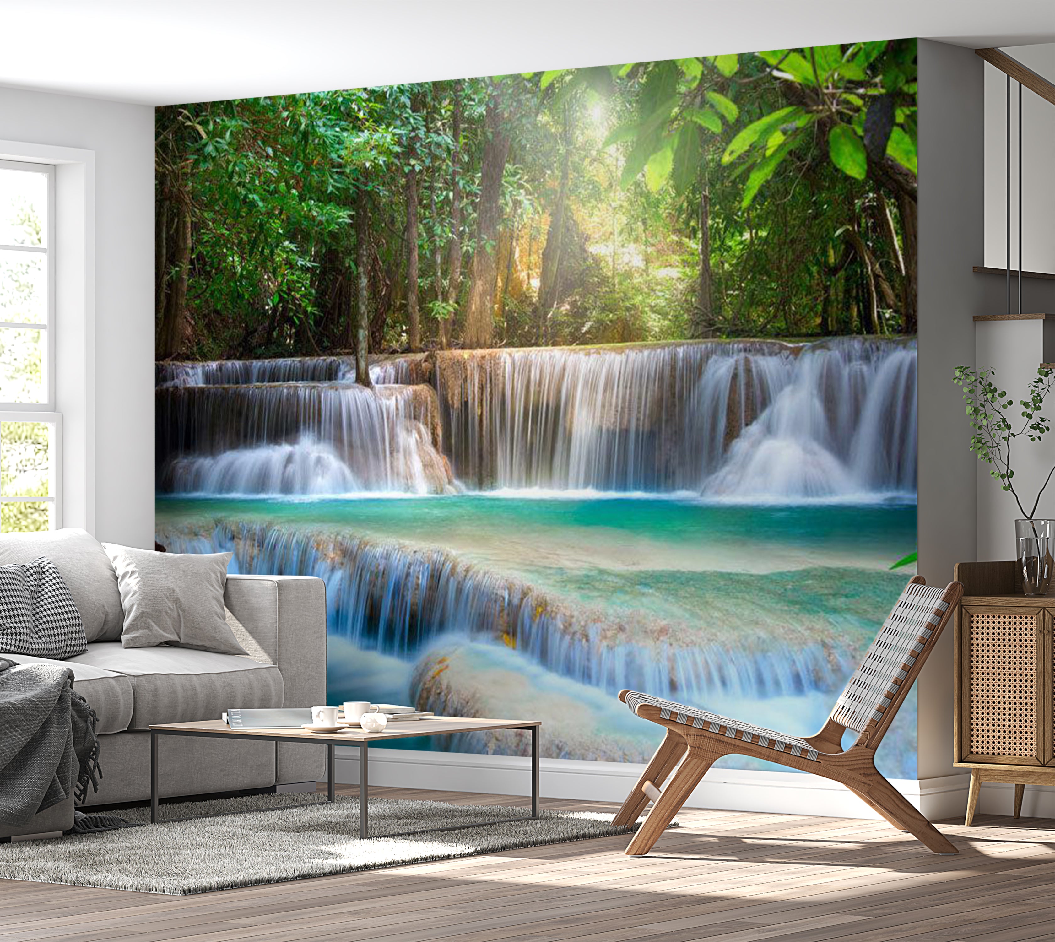 Peel & Stick Landscape Wall Mural - Awakening of Nature 38"Wx27"H