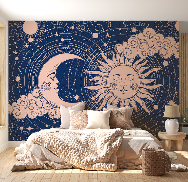 Peel & Stick Spiritual Wall Mural - Cosmic Harmony 38"Wx27"H