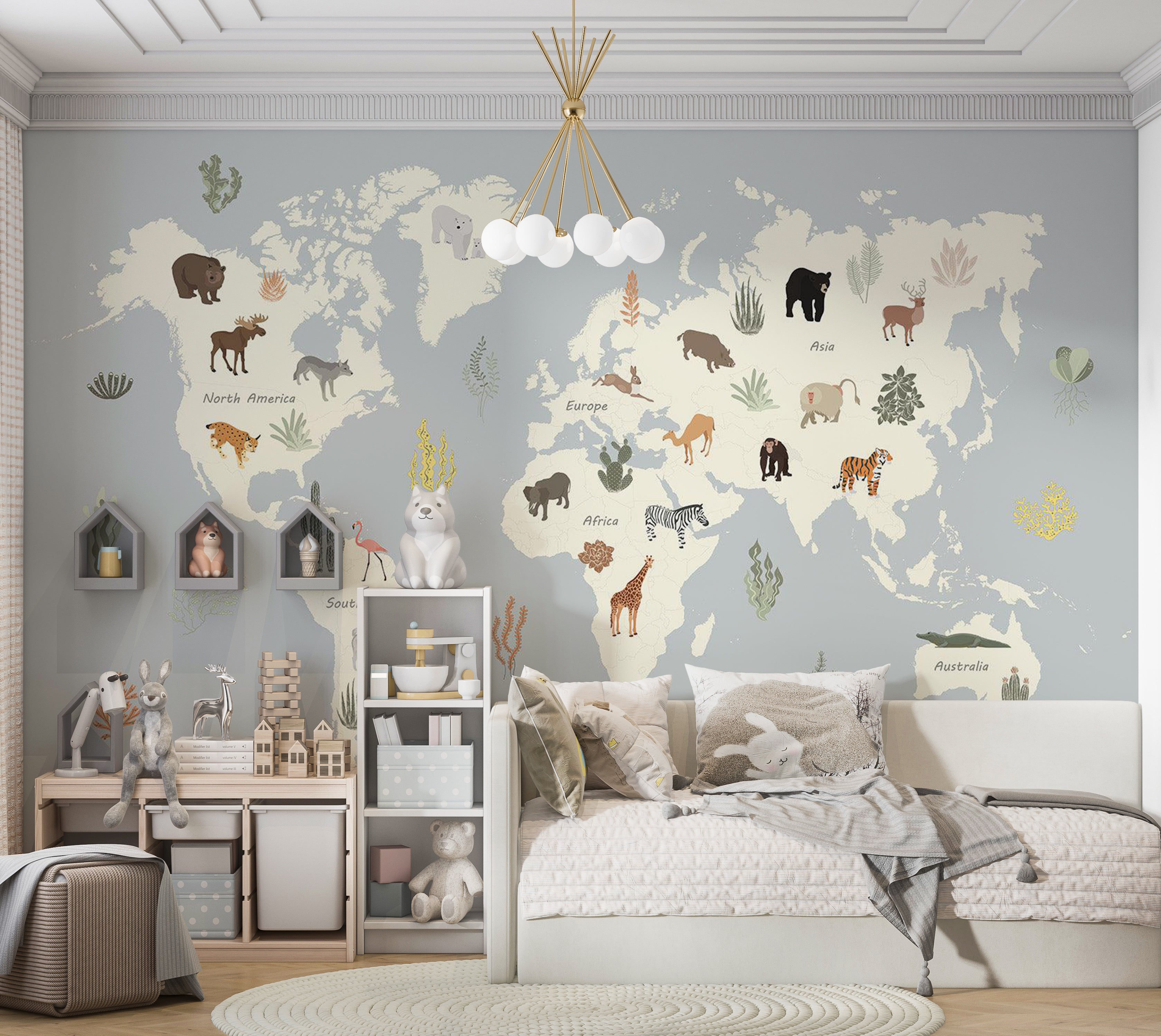 Kids Wallpaper Wall Mural - Pastel Planet 39"Wx27"H / Standard