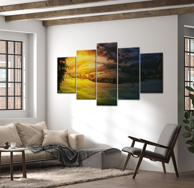 Stretched Canvas Landscape Art - Between Night And Day 40"Wx20"H