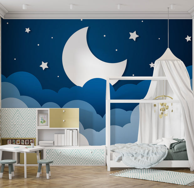 Peel & Stick Kids Wall Mural - Abstract Moon Dream 38"Wx27"H