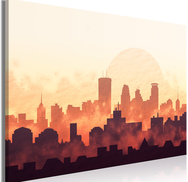 Abstract Canvas Wall Art - Heat of the City