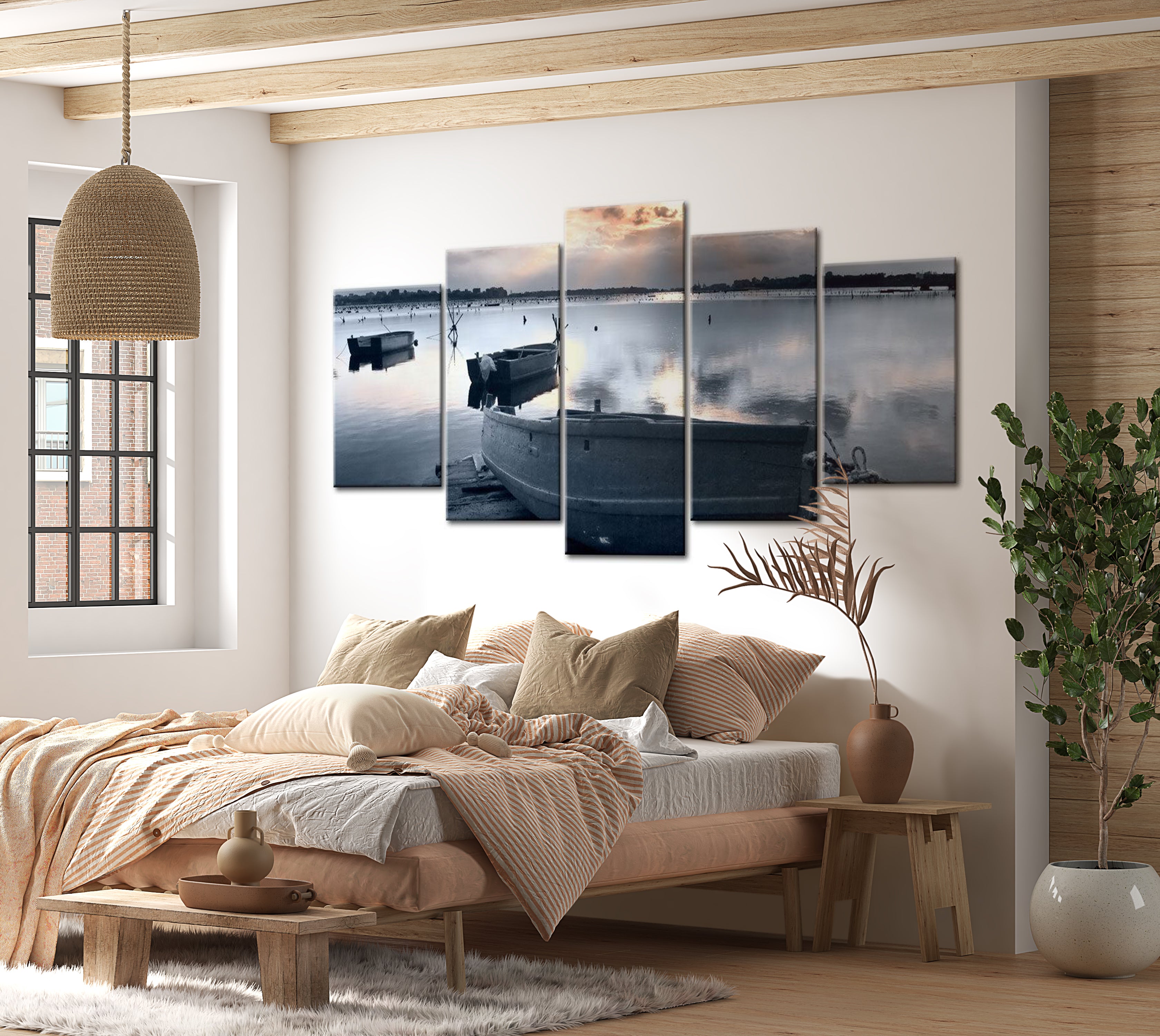 Stretched Canvas Landscape Art - Quiet Haven 40"Wx20"H