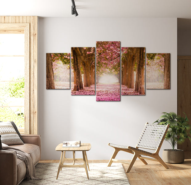 Stretched Canvas Landscape Art - Pink Alley 40"Wx20"H