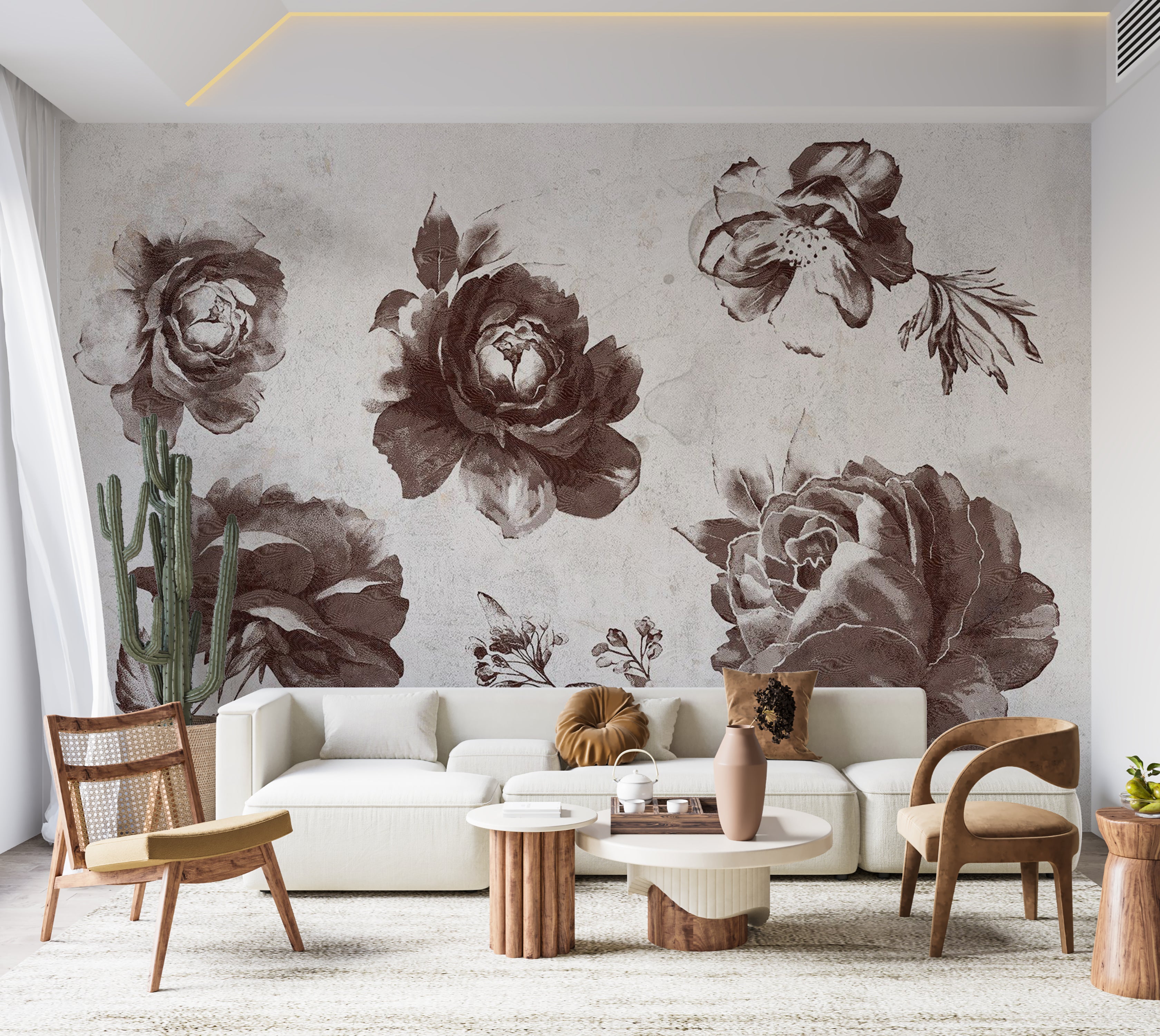 Peel & Stick Floral Wall Mural - Garden of Memories 38"Wx27"H