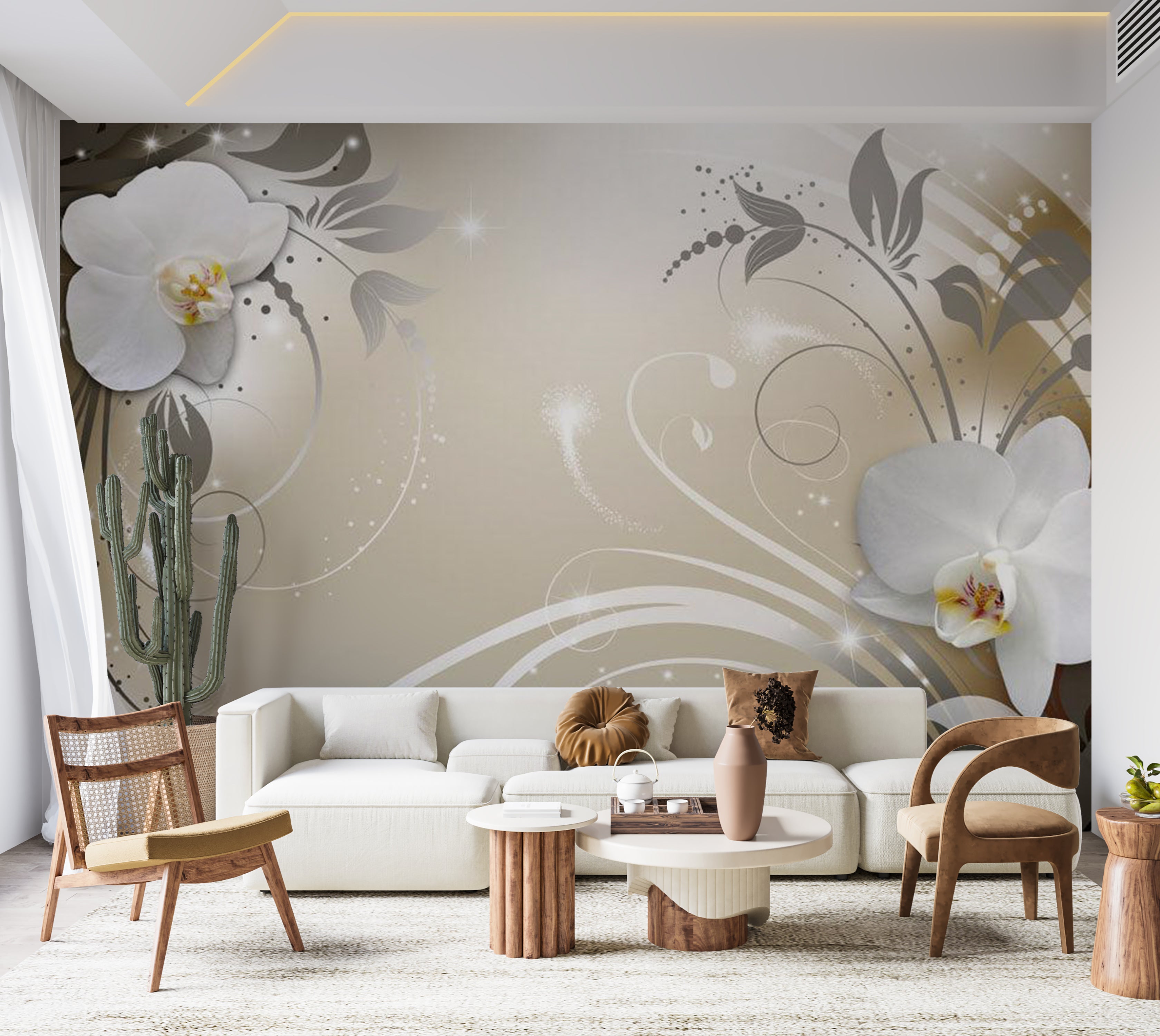 Peel & Stick Glam Wall Mural - Gold Dance 38"Wx27"H