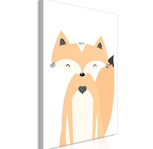 Cartoon Canvas Wall Art - Happy Fox