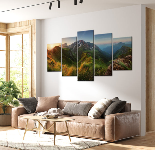 Stretched Canvas Landscape Art - Green Valley 40"Wx20"H