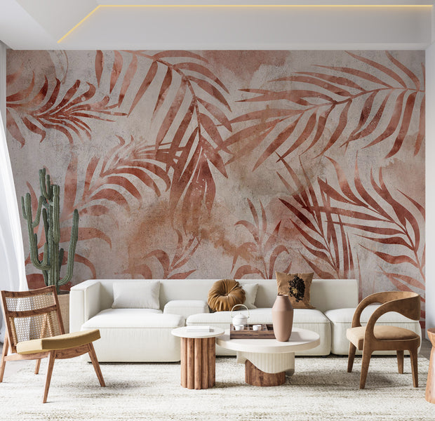 Peel & Stick Botanical Wall Mural - Pink Memory 38"Wx27"H