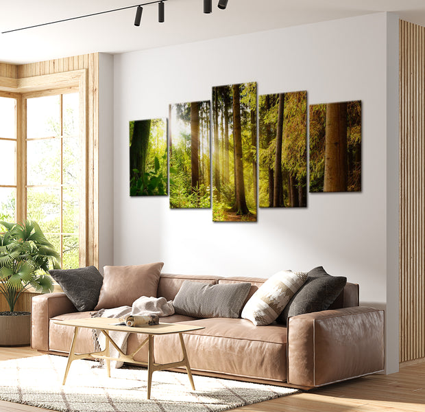 Stretched Canvas Landscape Art - Morning Song 5 Piece 40"Wx20"H