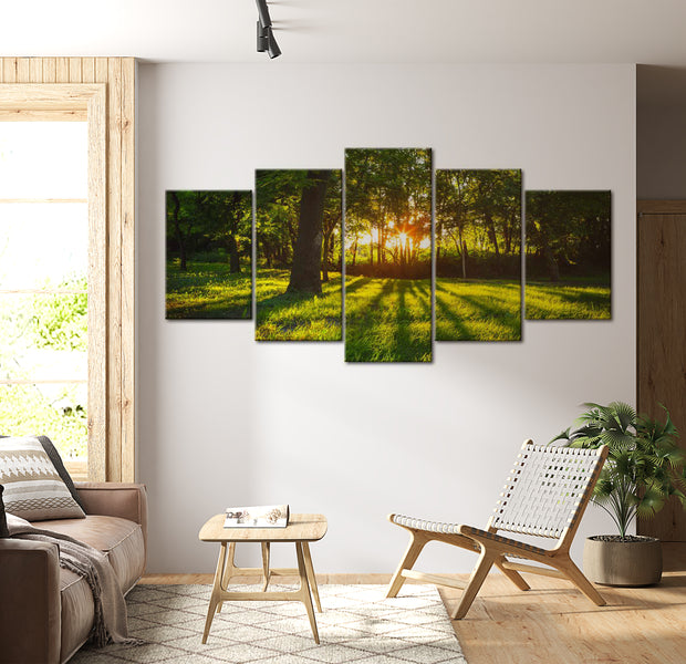 Stretched Canvas Landscape Art - The Forest Reflection 40"Wx20"H