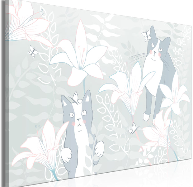 Cartoon Canvas Wall Art - Cat Matters Grey