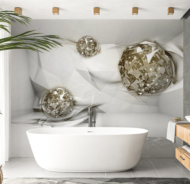 Peel & Stick 3D Illusion Wall Mural - Abstract Diamonds 38"Wx27"H