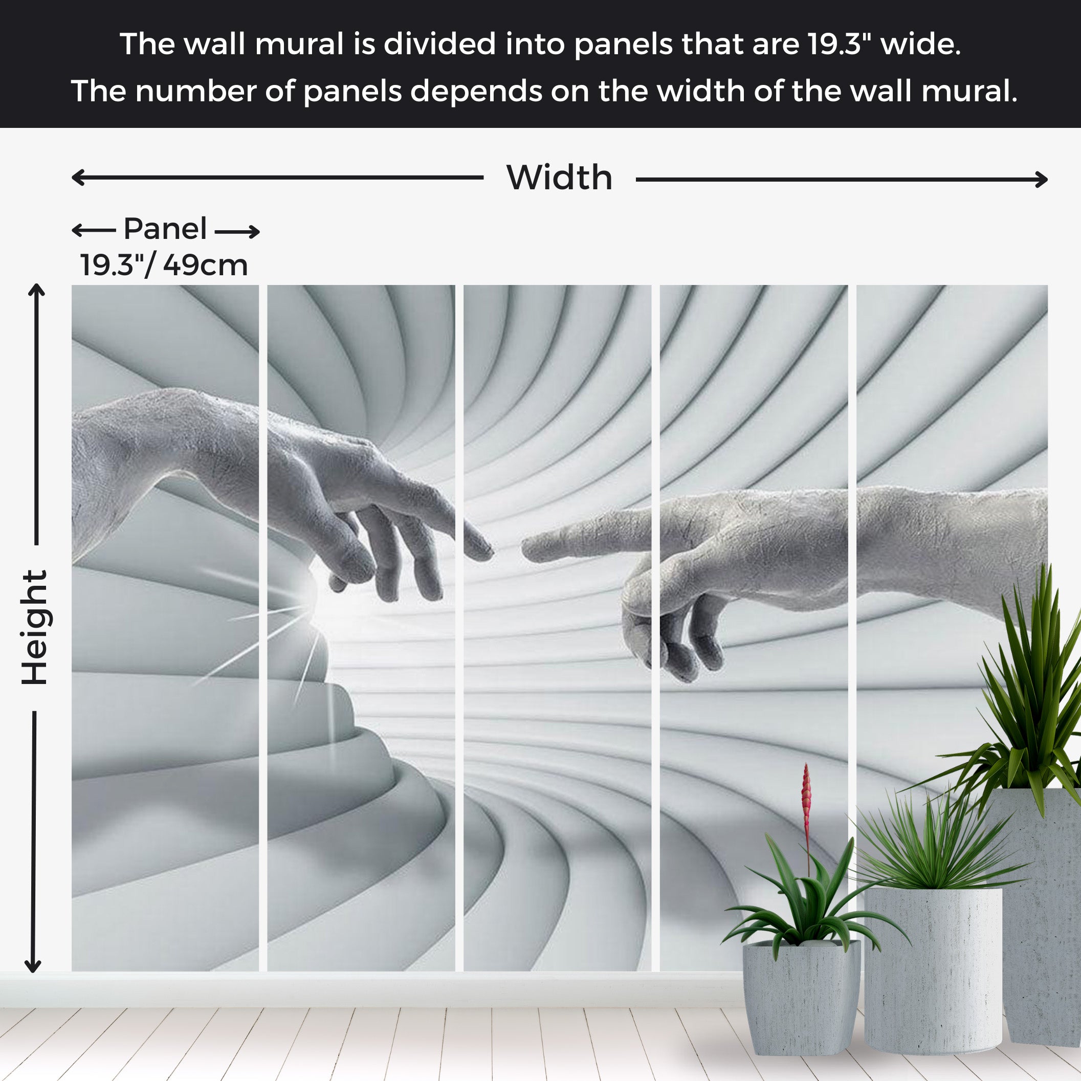 Peel & Stick 3D Illusion Wall Mural - Touch of Light 38"Wx27"H