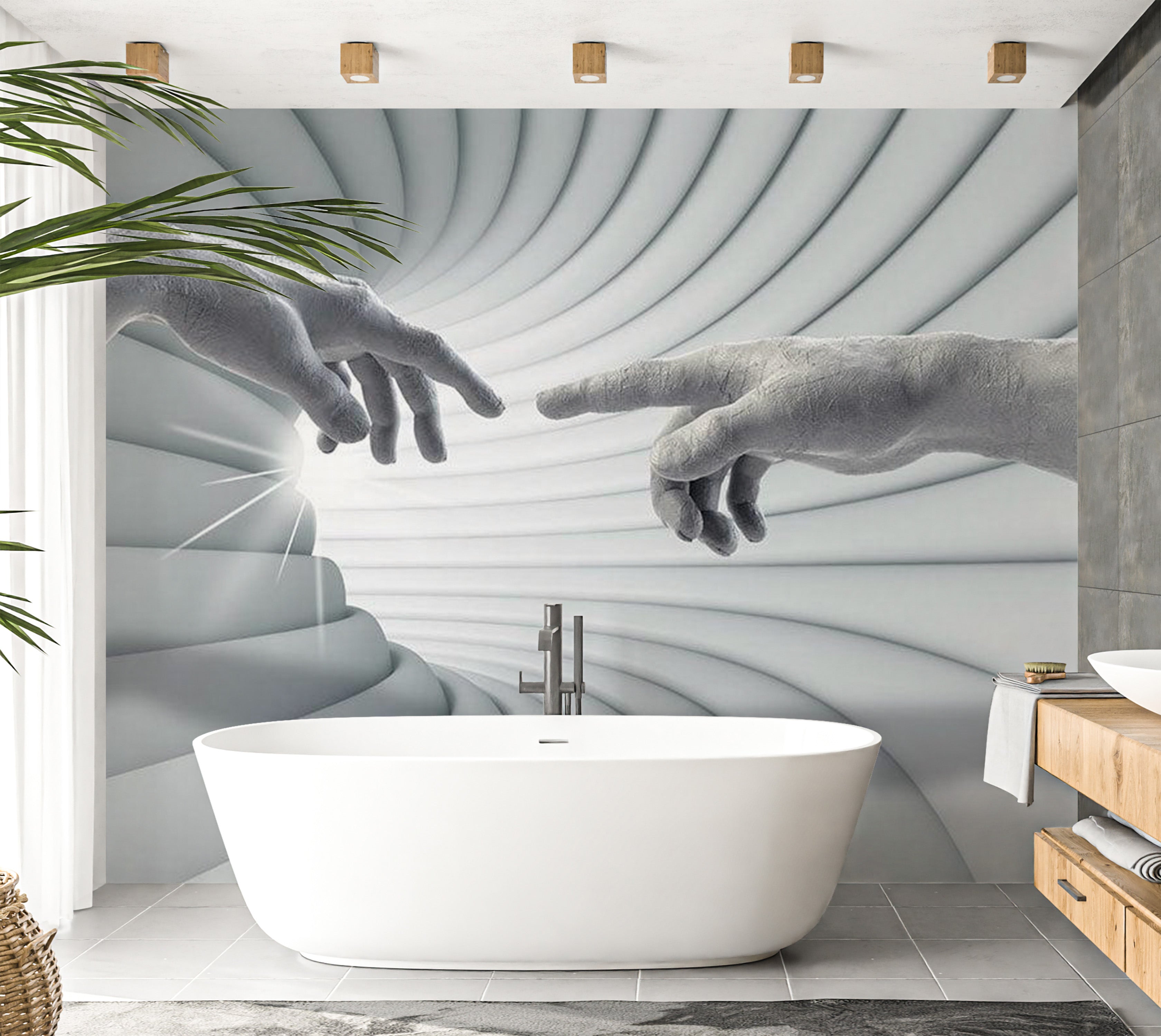 Peel & Stick 3D Illusion Wall Mural - Touch of Light 38"Wx27"H