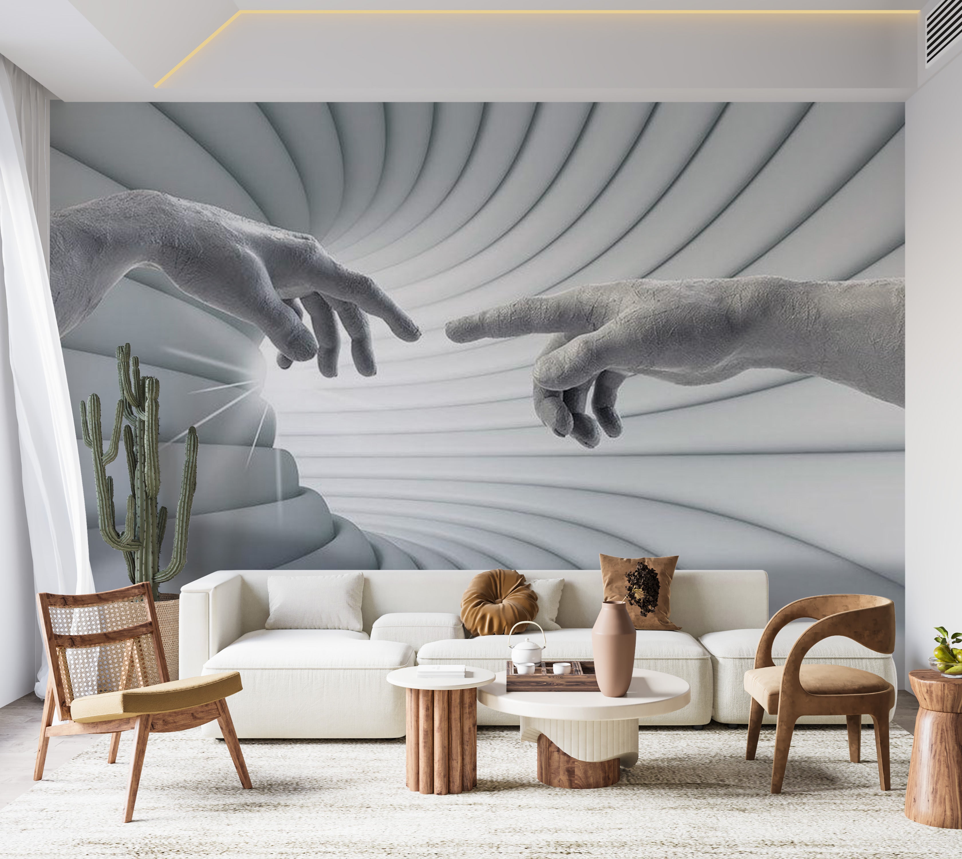 Peel & Stick 3D Illusion Wall Mural - Touch of Light 38"Wx27"H