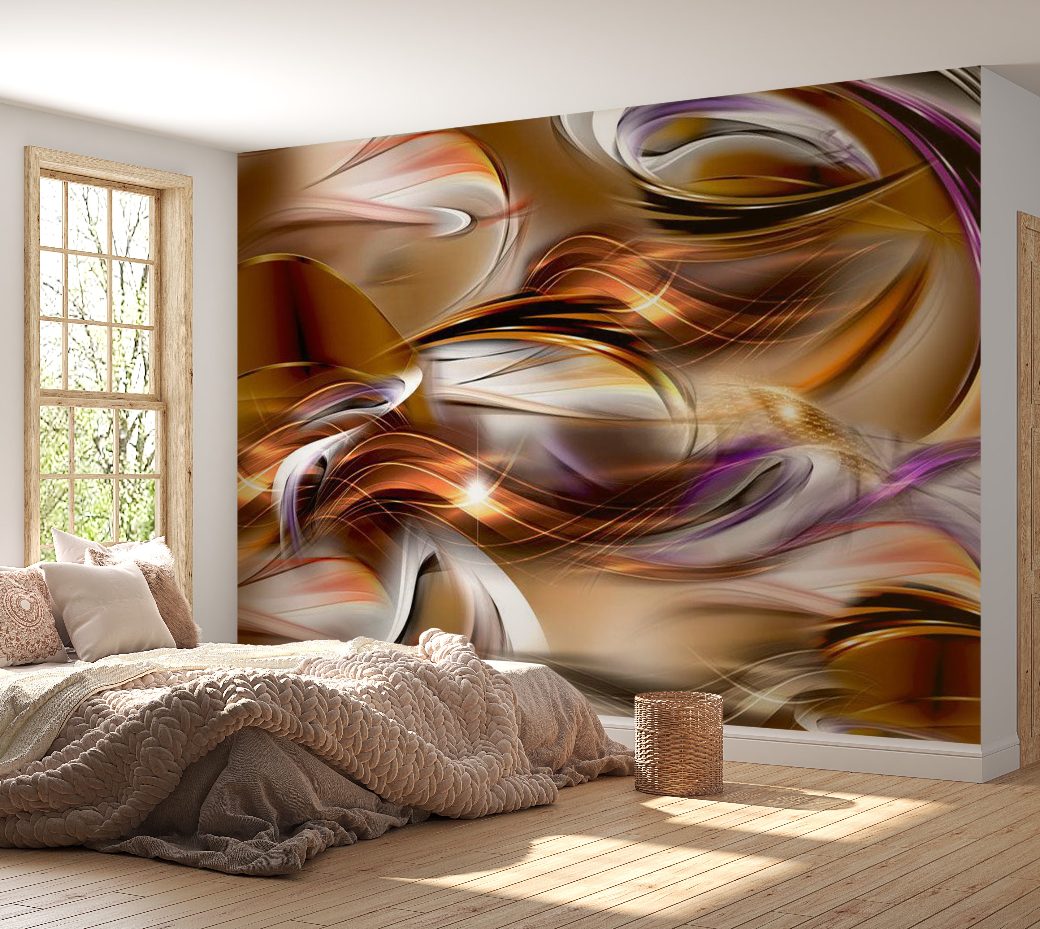 Peel & Stick Abstract Wall Mural - Amber Sea 38"Wx27"H