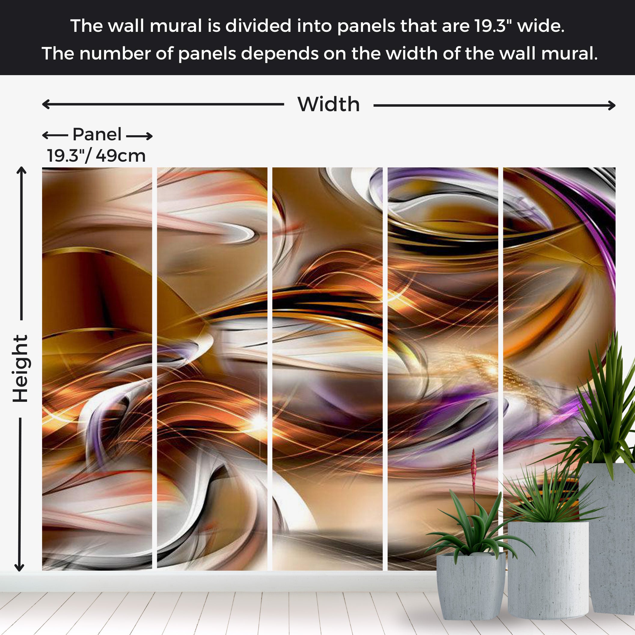 Peel & Stick Abstract Wall Mural - Amber Sea 38"Wx27"H