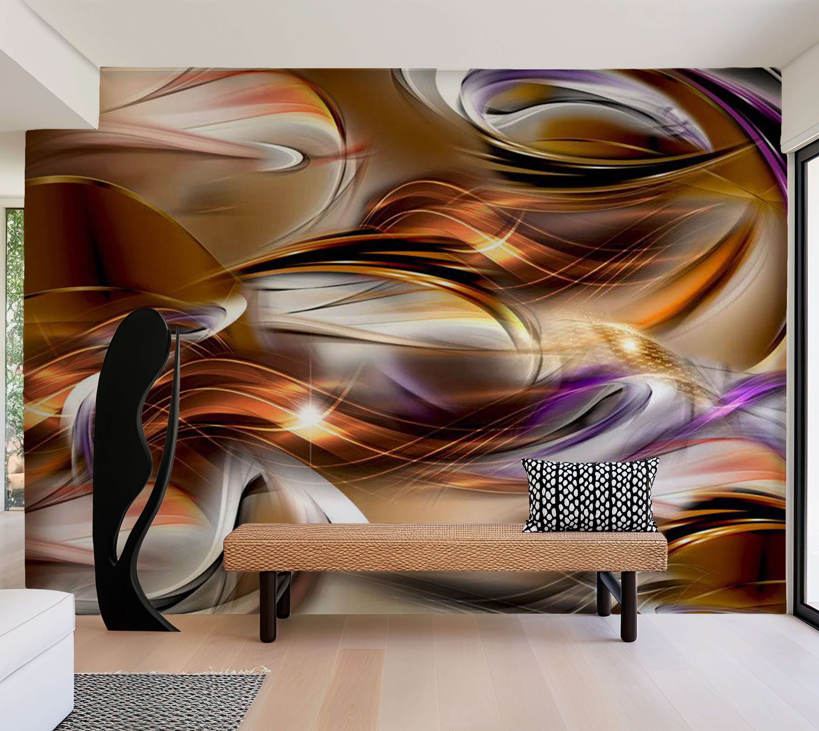 Peel & Stick Abstract Wall Mural - Amber Sea 38"Wx27"H