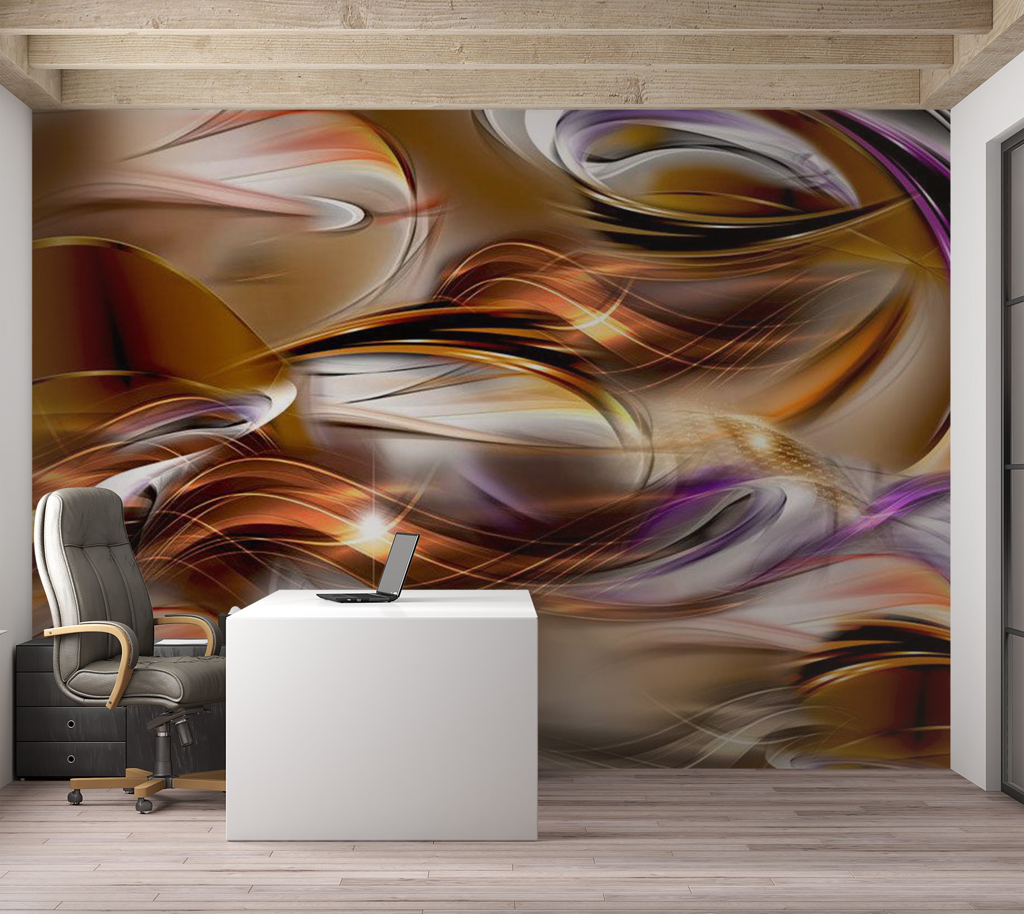 Peel & Stick Abstract Wall Mural - Amber Sea 38"Wx27"H