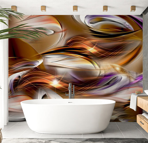 Peel & Stick Abstract Wall Mural - Amber Sea 38"Wx27"H