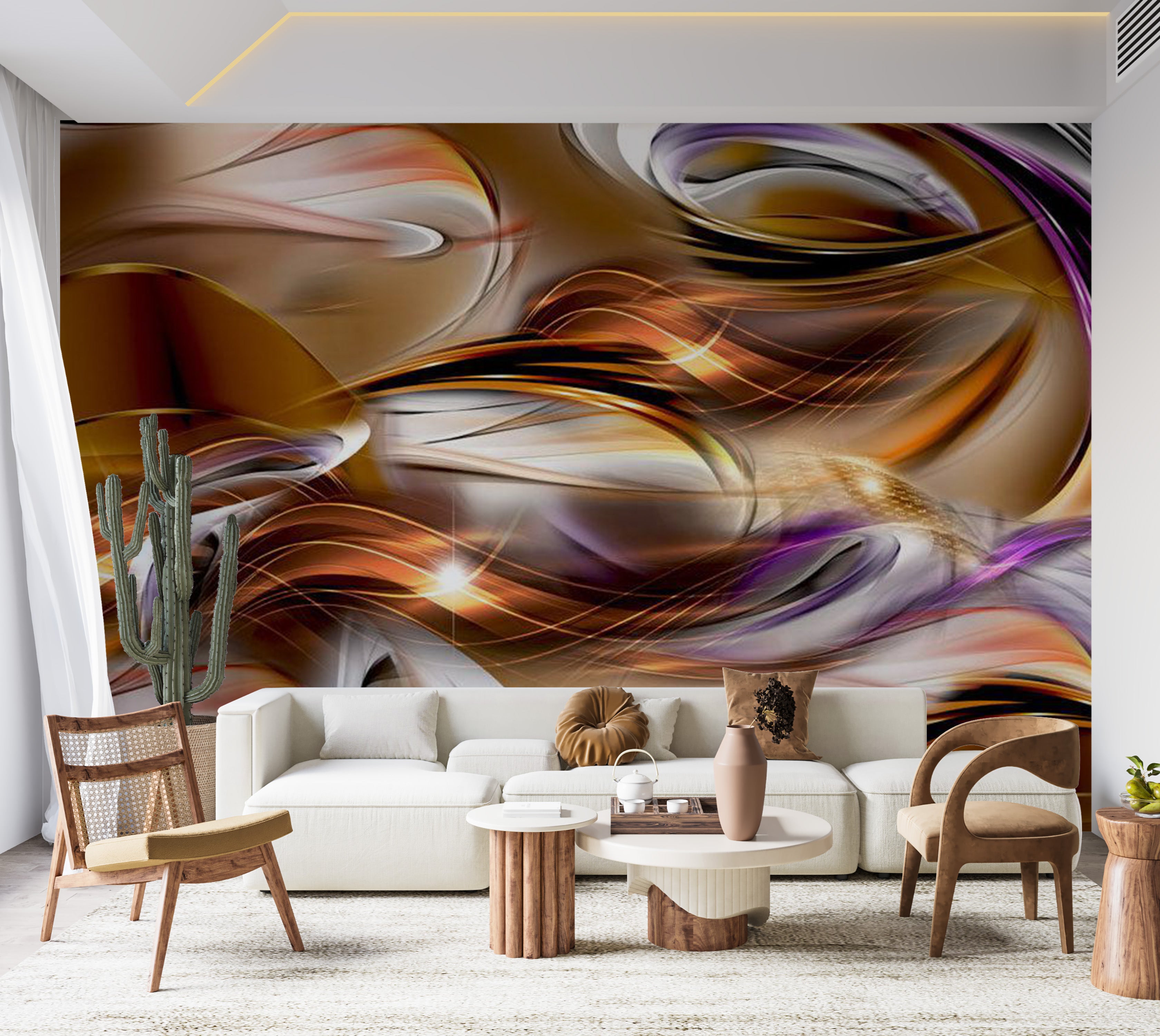 Peel & Stick Abstract Wall Mural - Amber Sea 38"Wx27"H