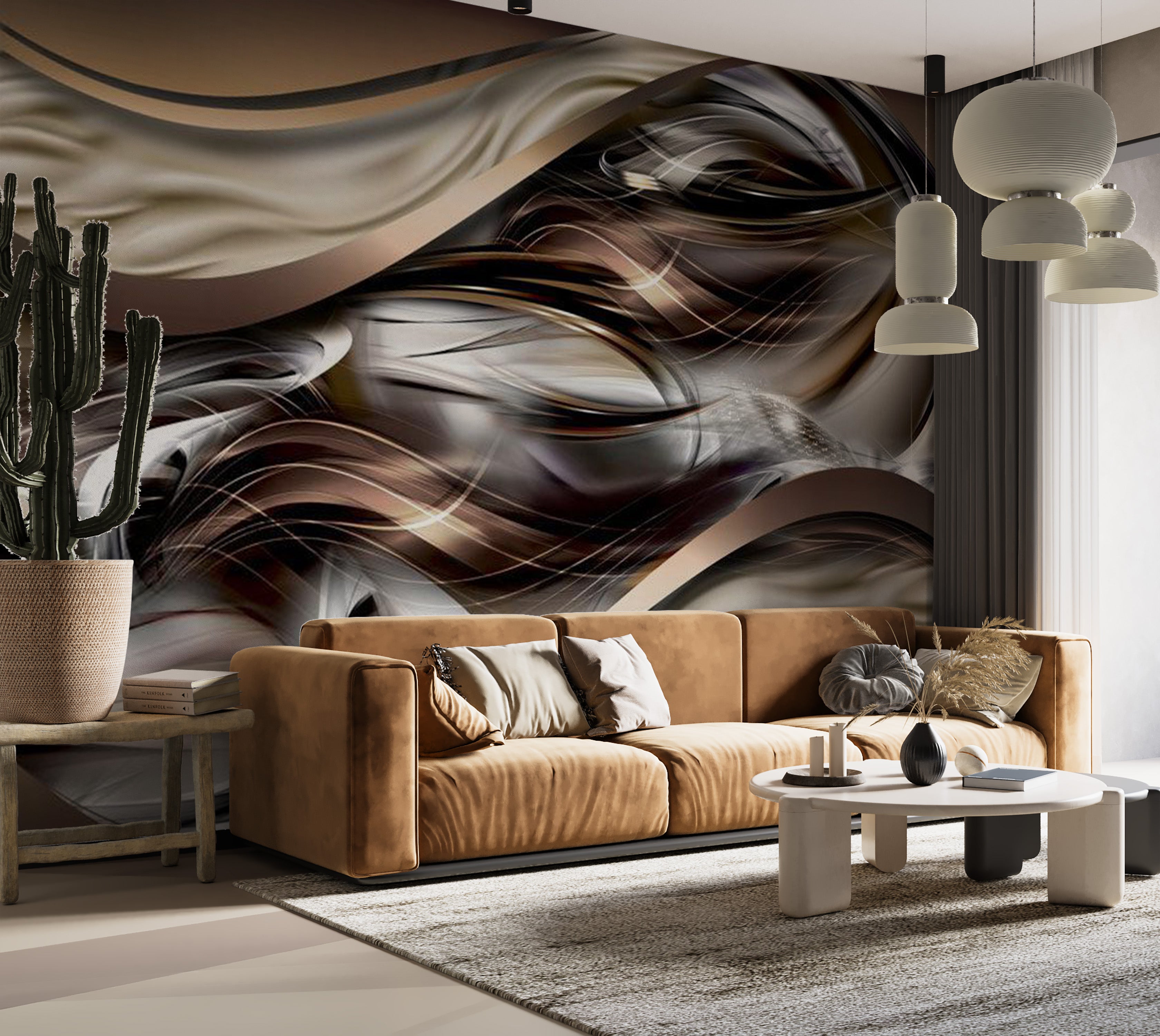 Peel & Stick Abstract Wall Mural - Amber Winds 38"Wx27"H