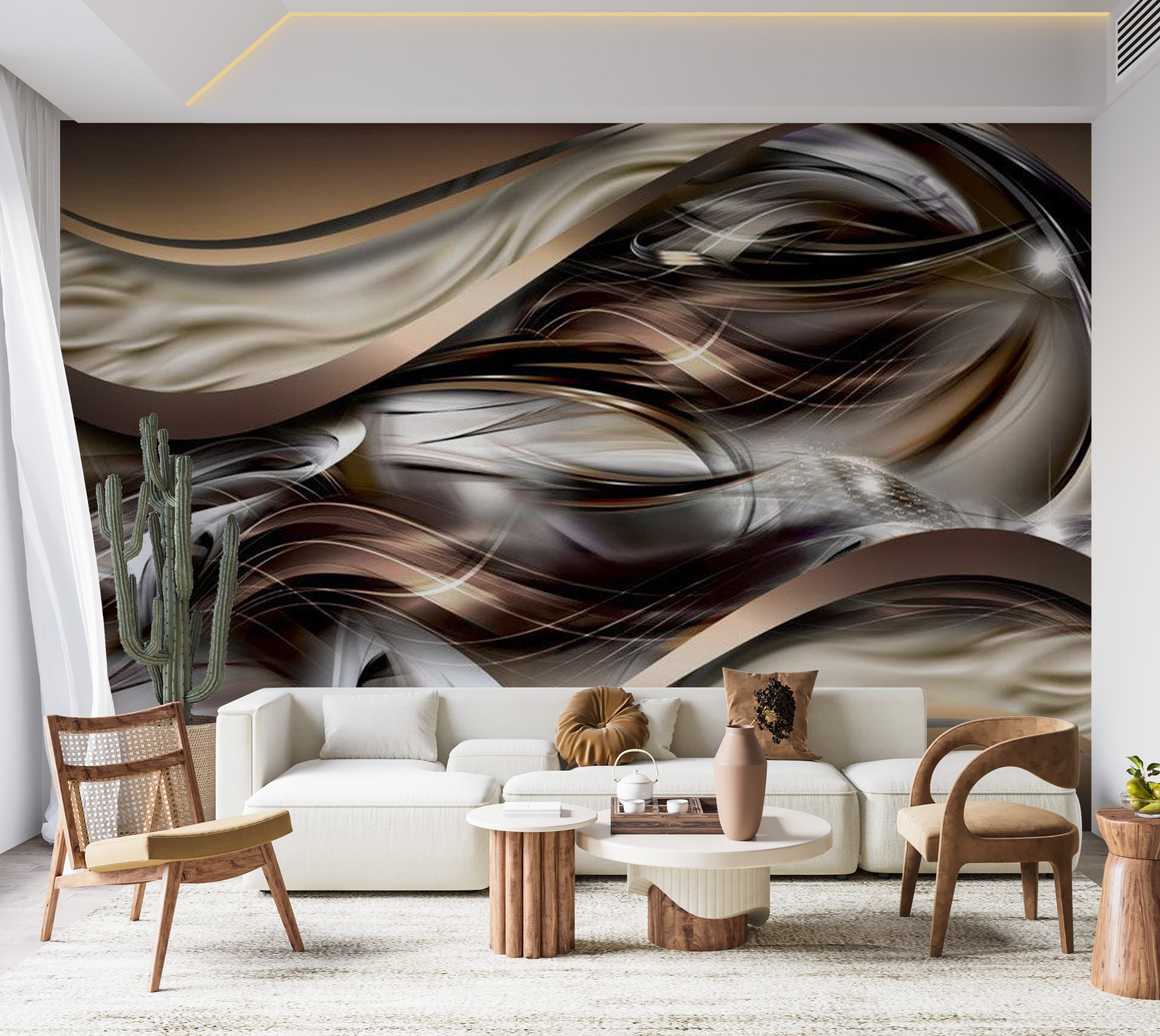 Peel & Stick Abstract Wall Mural - Amber Winds 38"Wx27"H